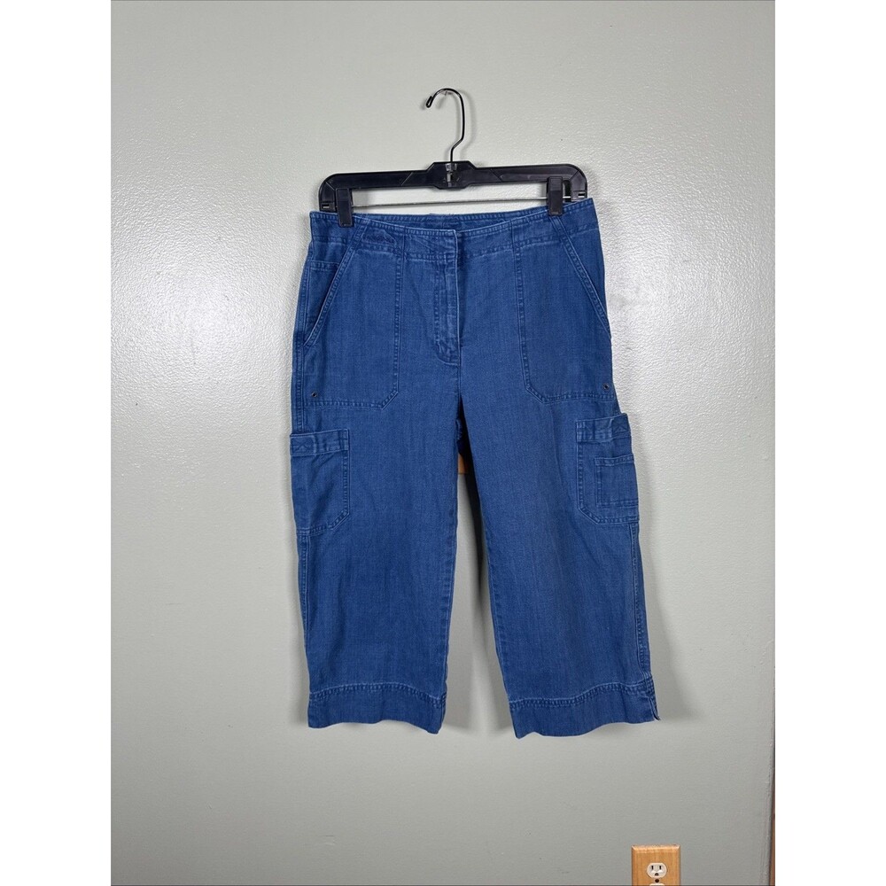 Vtg 90s Lauren Ralph Lauren 10 Petite Cropped Cargo Pocket Cotton Pants